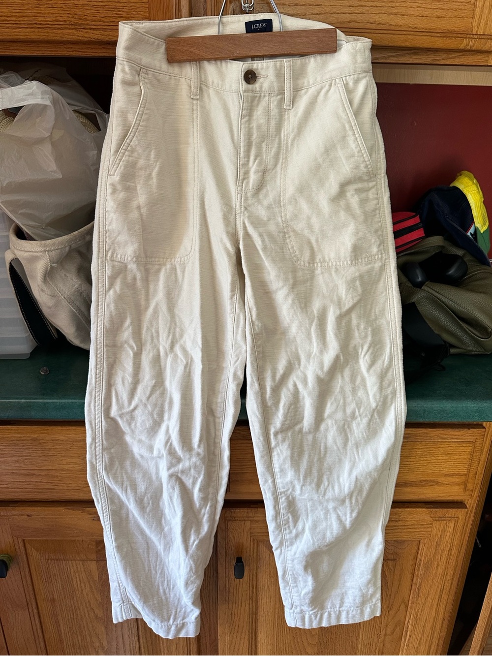 J. Crew Straight Leg Pants in Cream